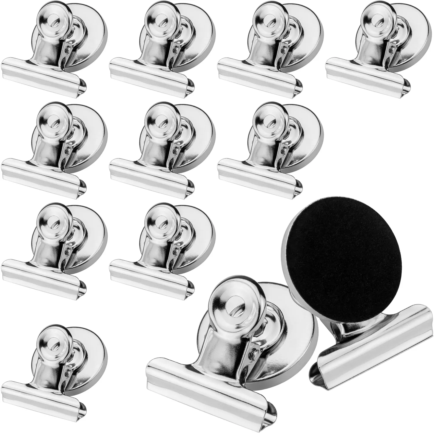 Poppstar Magnetische Klammer Magnetclips 12x 50mm silbern
