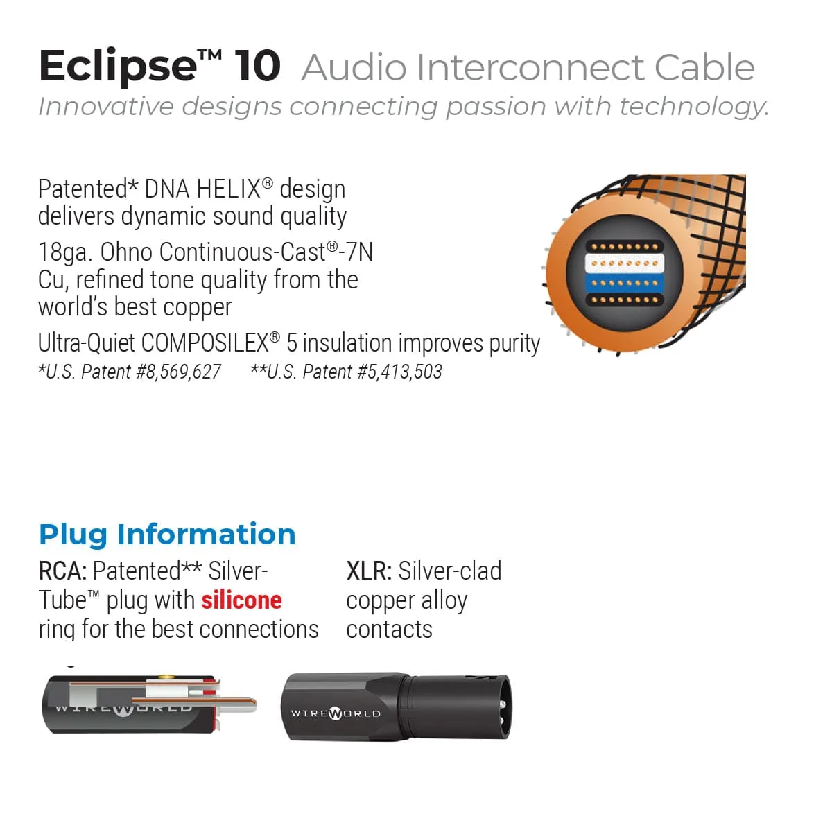 WireWorld Eclipse 10 Cinch-Kabel 1,0 m Paar Referenz OCC