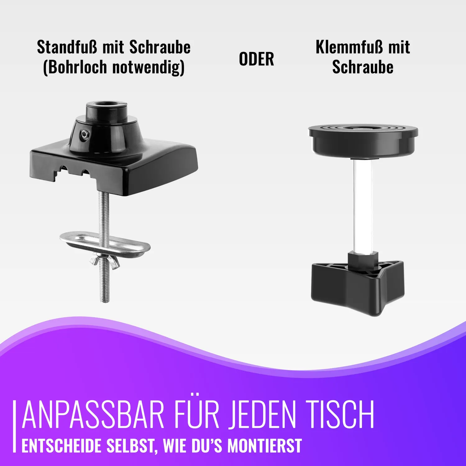 Poppstar Monitorhalterung 2 Monitore 17-27 Zoll schwarz