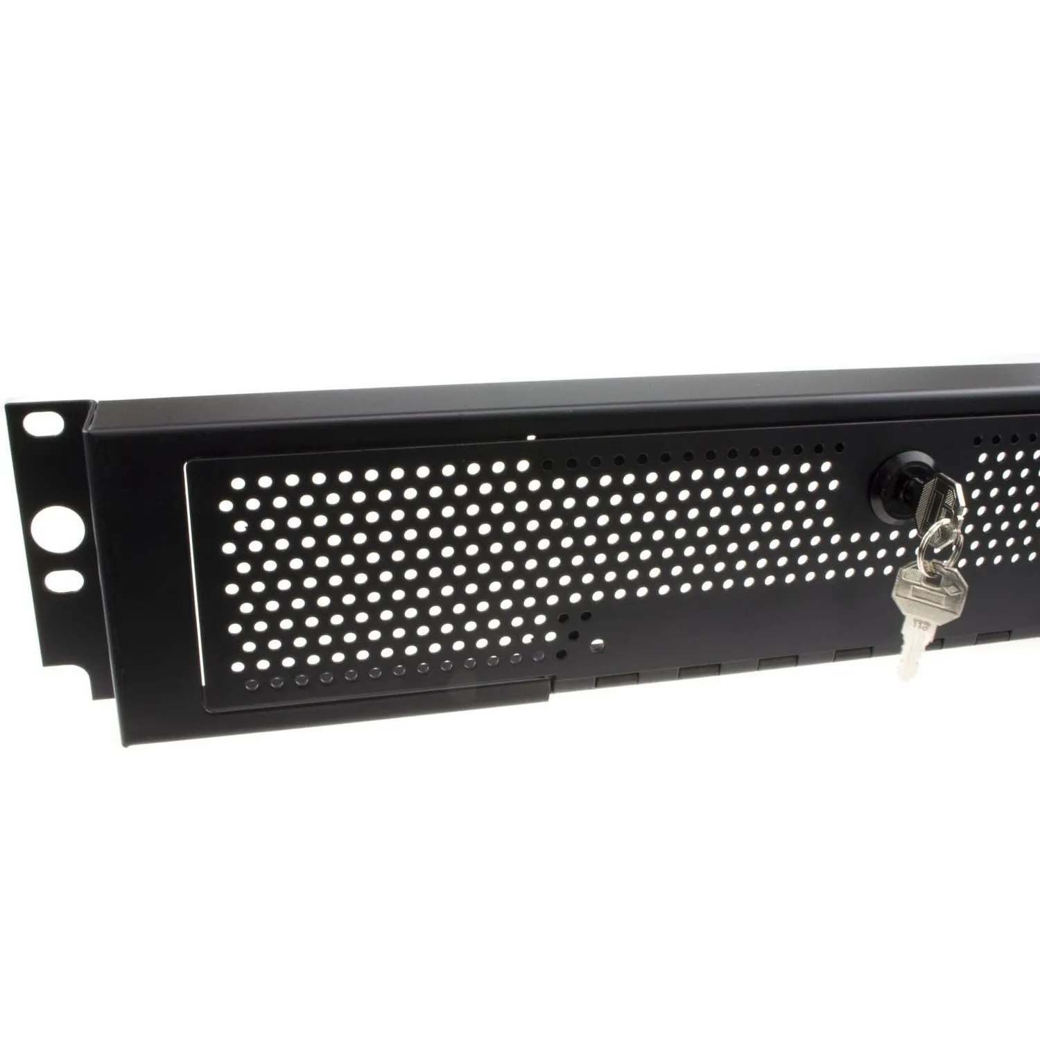 Kenable 3U Sicherheitsblende 19 Zoll Rack-Blende schwarz Stahl