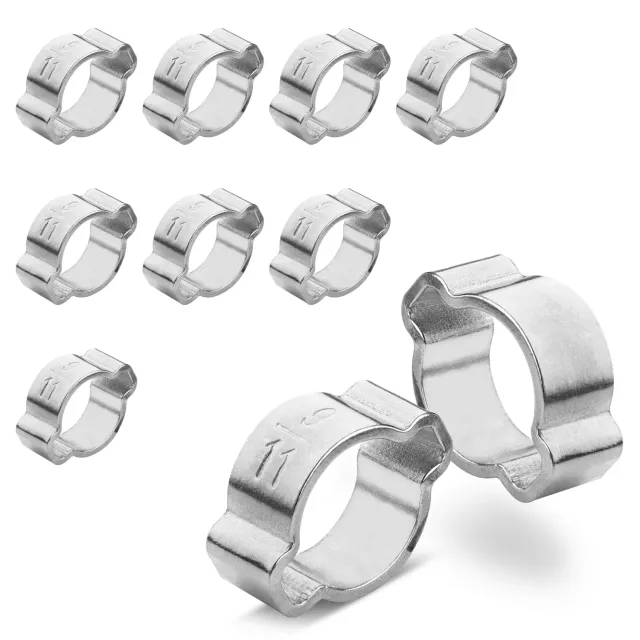 Poppstar Schlauchschellen 2-Ohr 9-11mm Edelstahl 10er