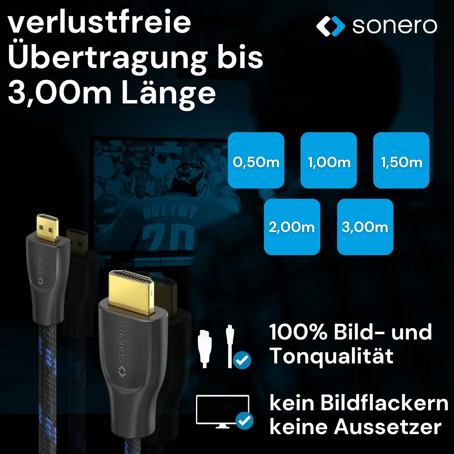 Sonero Micro-HDMI-Kabel X-PHC031-005 HDMI 0,5m 4K