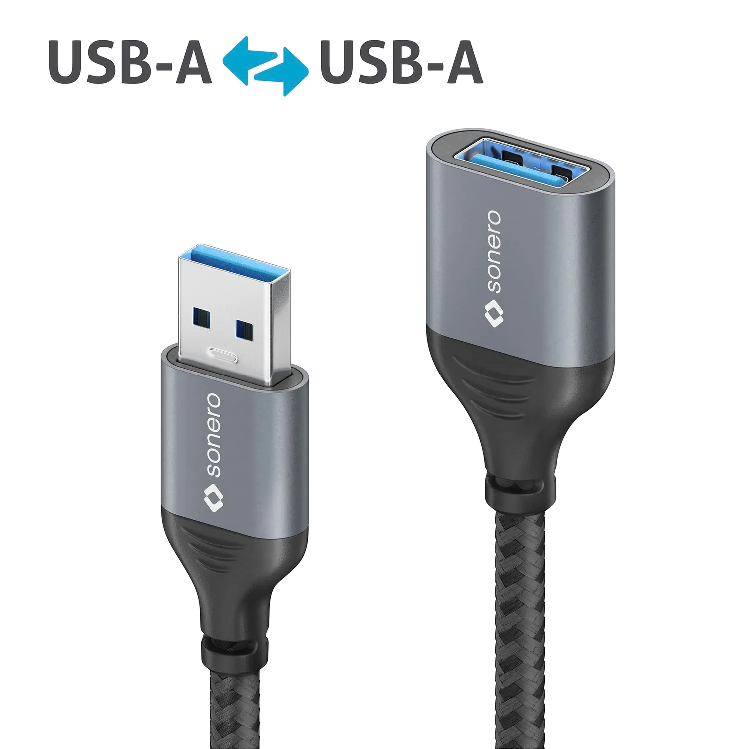 Sonero SPC-U055-010 USB-Verlängerung 1 m space grey