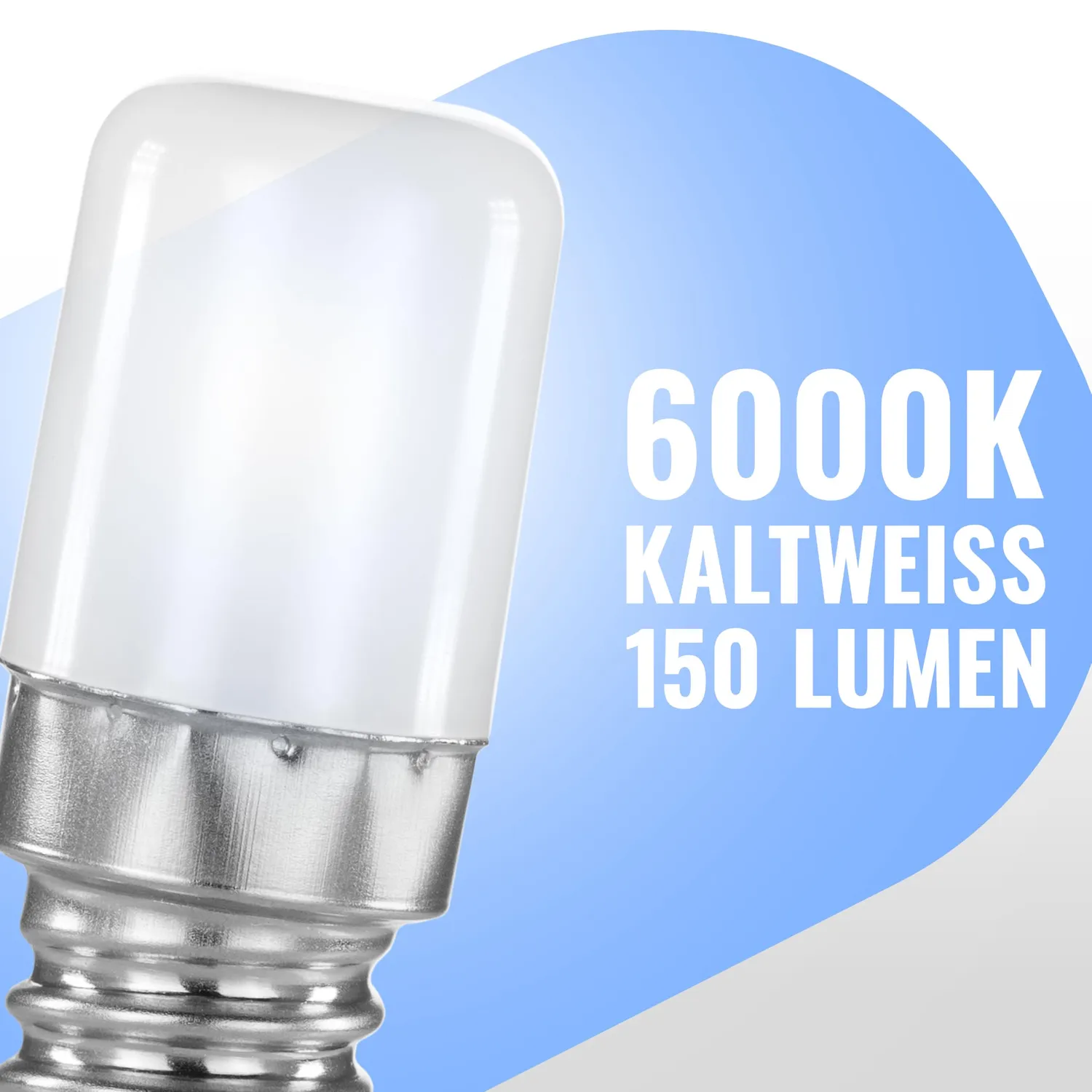 Poppstar Kühlschranklampe LED E14 2 Stück kaltweiß 150lm