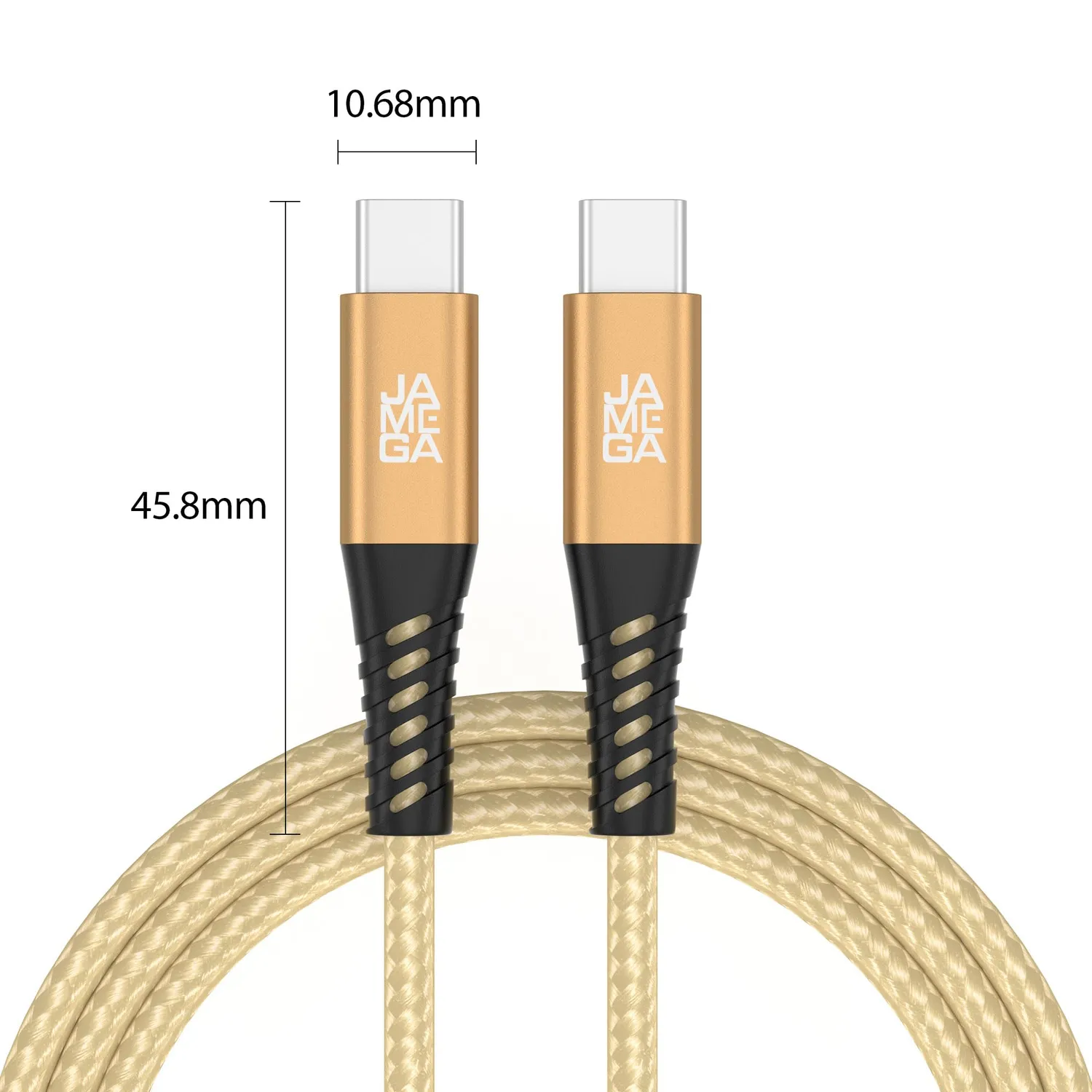 JAMEGA USB-C Kabel 2m Gold 2er Set Lade-Datenkabel