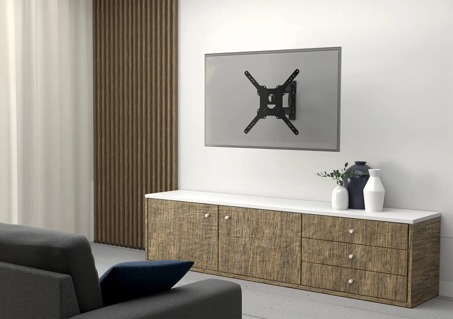Poppstar TV Wandhalterung schwenkbar 32-55 Zoll 32kg