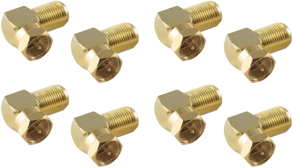 Poppstar SAT-Winkel-Adapter 90° F-Kupplung 8x vergoldet