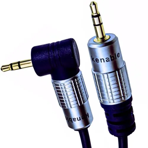Kenable Winkel 3,5mm Klinken AUX Kabel 5m dunkelblau OFC
