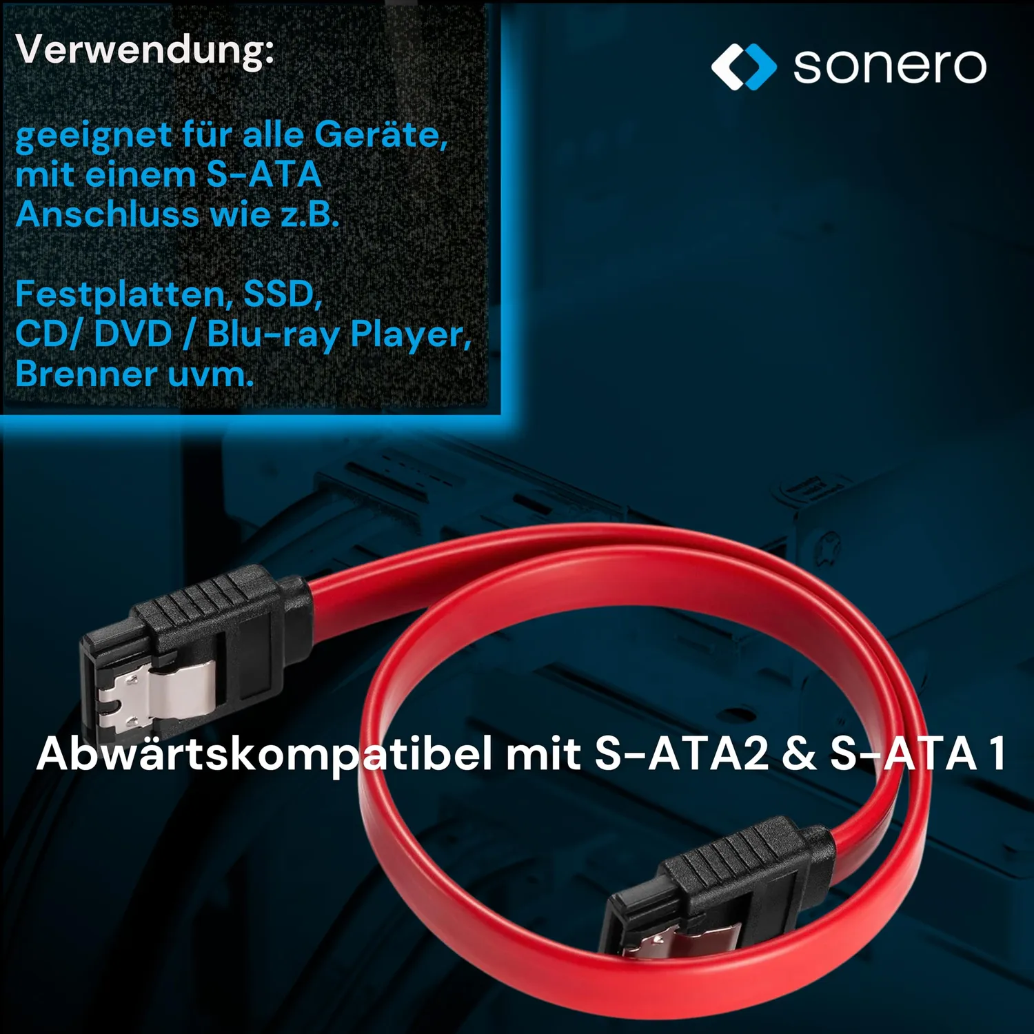 Sonero X-SATA010-050R SATA-Kabel 0,5m 6Gb/s rot