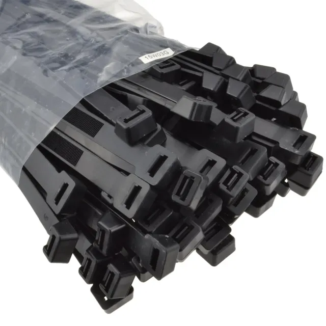 Kenable Kabelbinder 400mm x 12,7mm schwarz 100 Stück extrastark