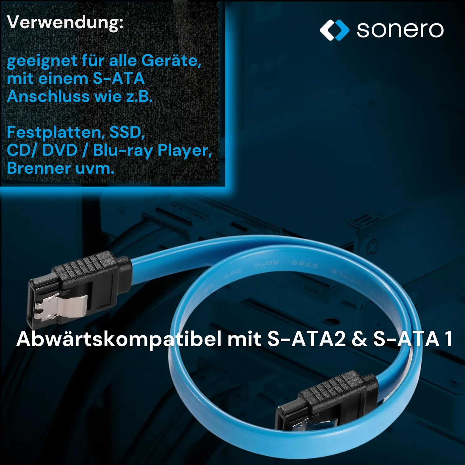 Sonero X-SATA010-050B SATA-Kabel 0,5m blau 6Gb/s