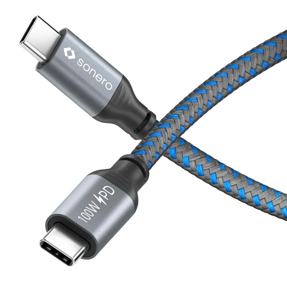 Sonero SPC-U310-030 USB-C Ladekabel 3 m grau/blau 100W