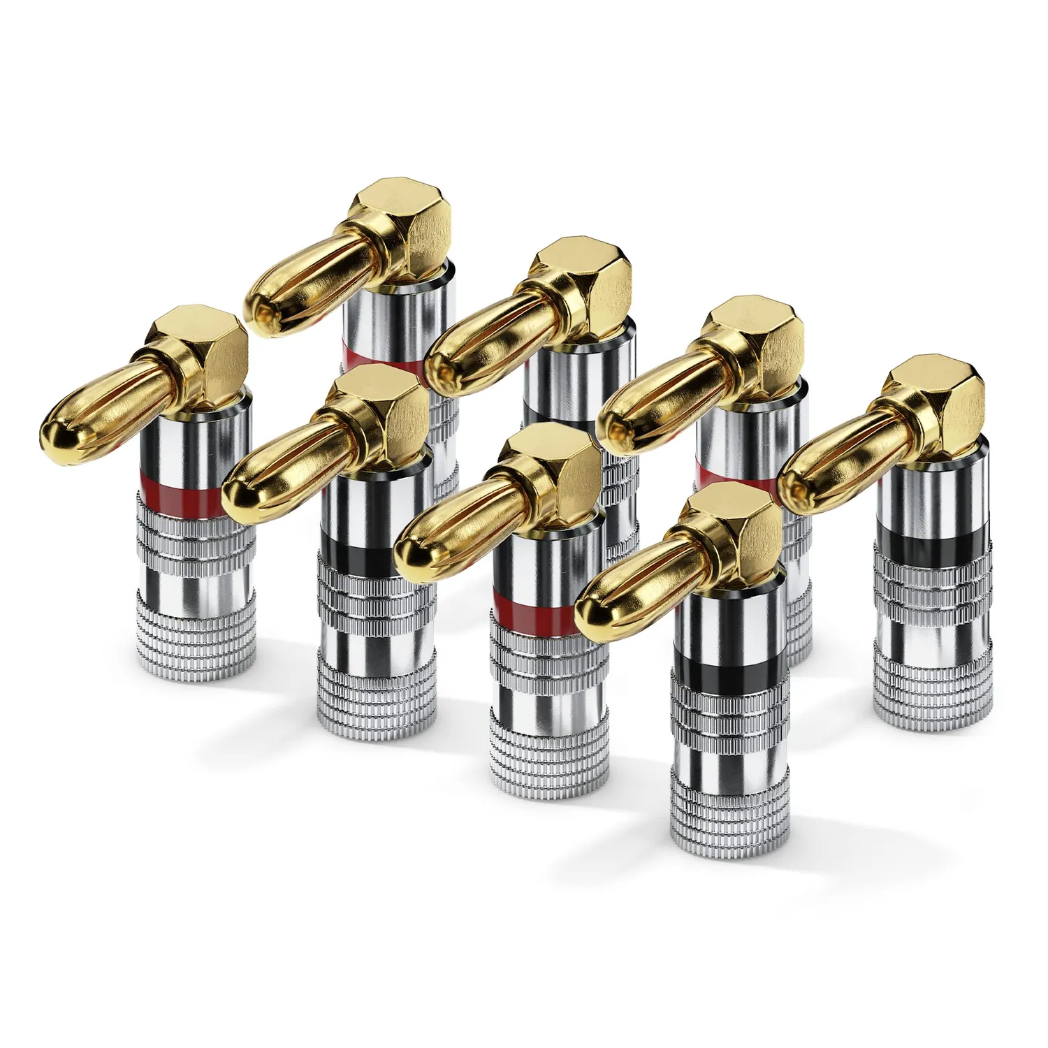 Sonero Bananenstecker 90° 8er-Set vergoldet 6mm²
