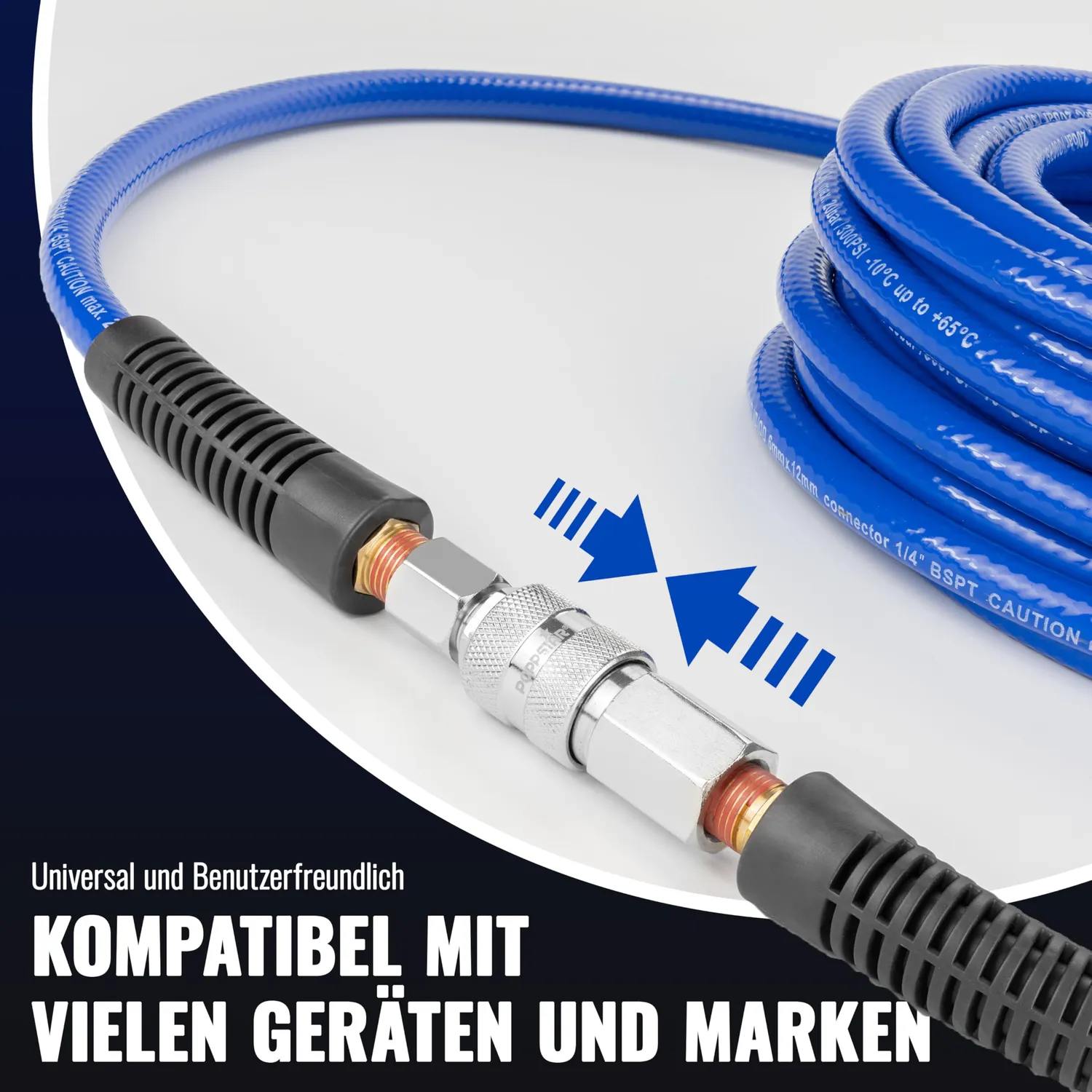Poppstar PVC Druckluftschlauch 15m 6/12mm 20 bar