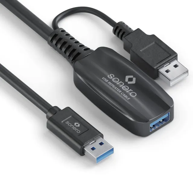 Sonero S-XU3000-100 USB-Verlängerung aktiv 10,0m schwarz 5Gb/s