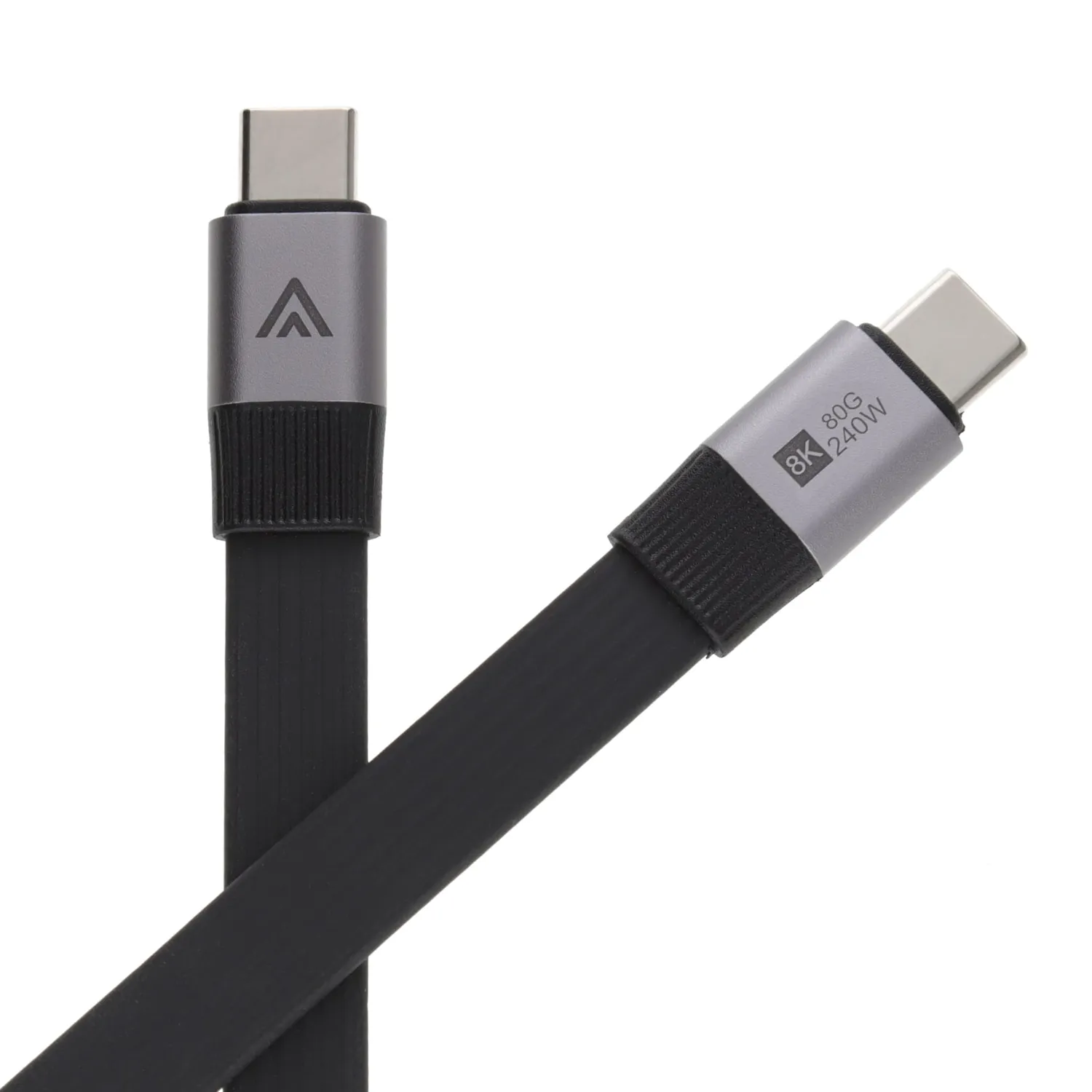 Kenable USB4 Kabel 80Gbps 240W 1m schwarz flach USB-C