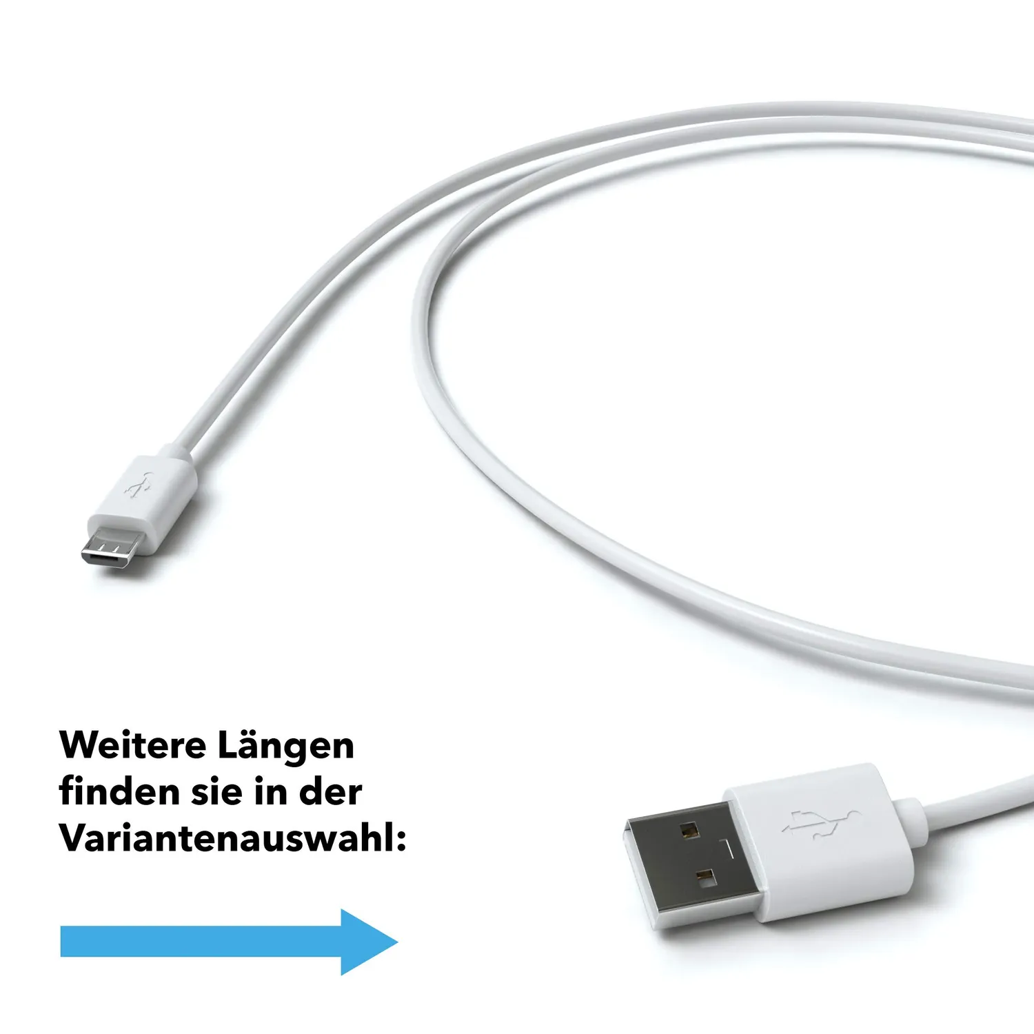 JAMEGA Micro USB Ladekabel 2 m weiß 2,4A