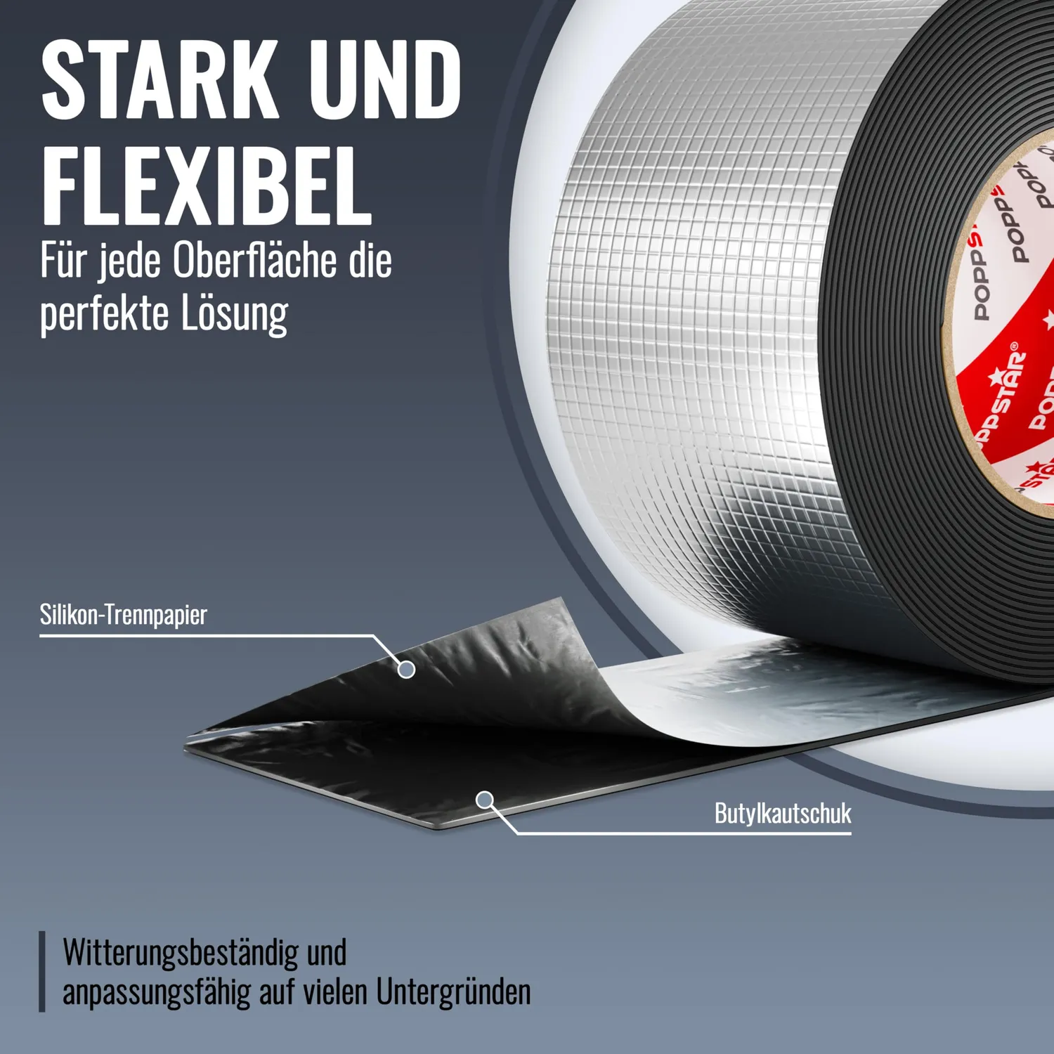 Poppstar Alu Butyl Dichtband 10m x 75mm wasserdicht