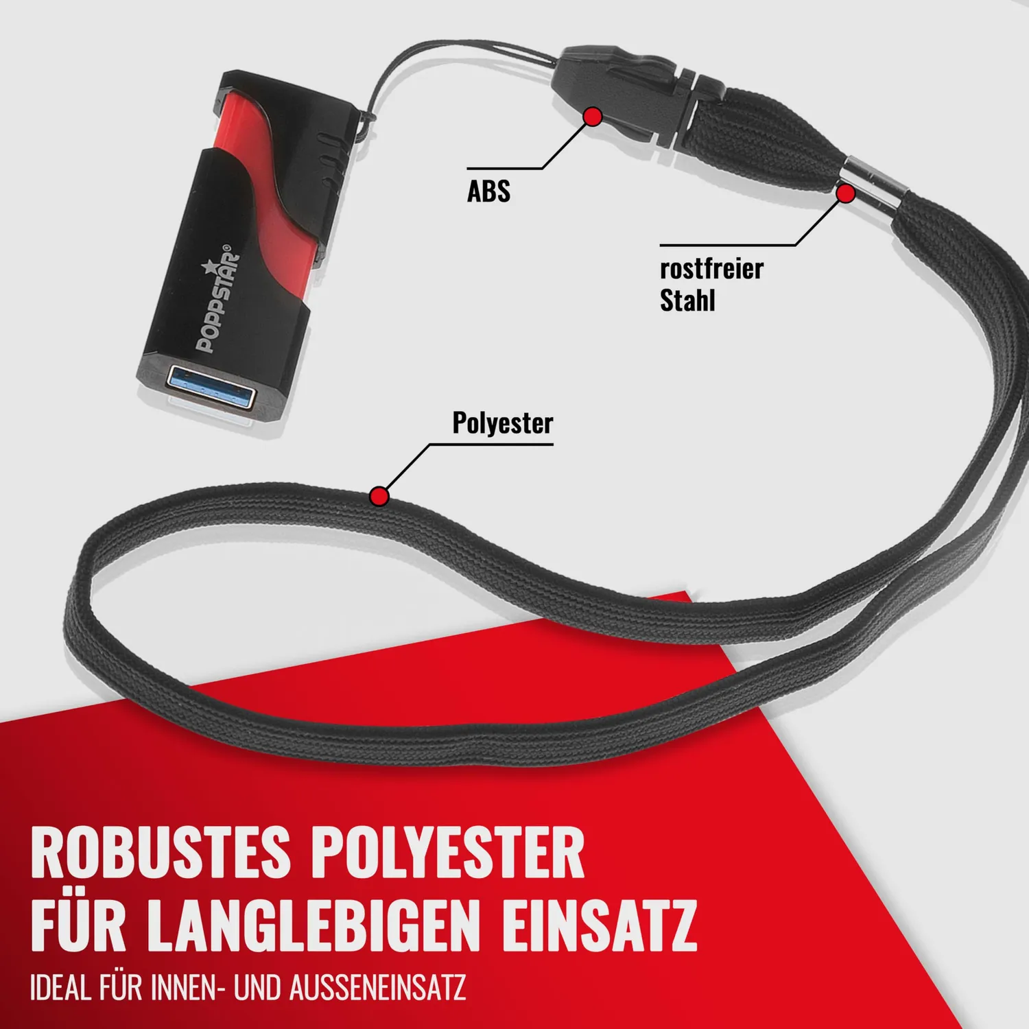 Poppstar Handgelenk Trageband Handschlaufe 2x schwarz 6 kg