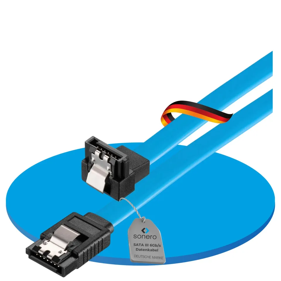 Sonero X-SATA020-030B SATA-Kabel 0,3m blau gewinkelt 6Gb/s