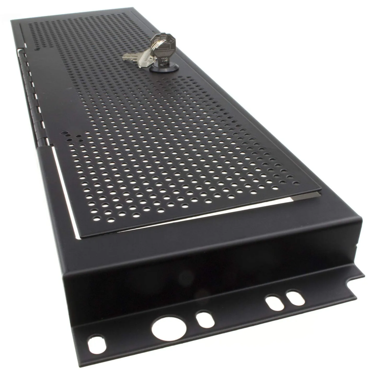 Kenable 3U Sicherheitsblende 19 Zoll Rack-Blende schwarz Stahl