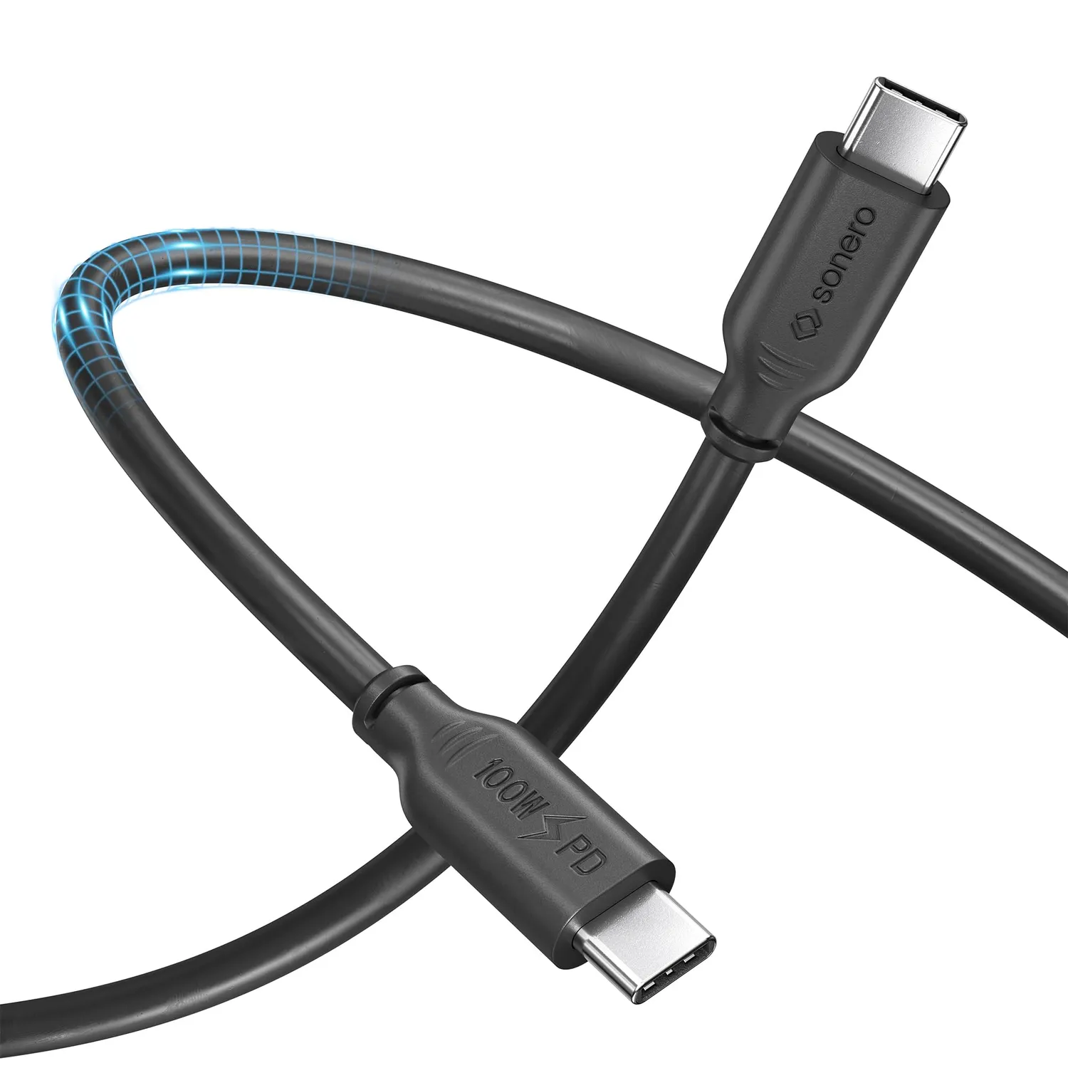 Sonero SPC-U210-010 USB-C Ladekabel 1m schwarz 100W PD