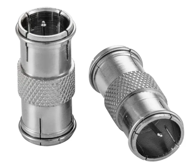 Poppstar F-Quickstecker Kupplung SAT Adapter 2x silbern