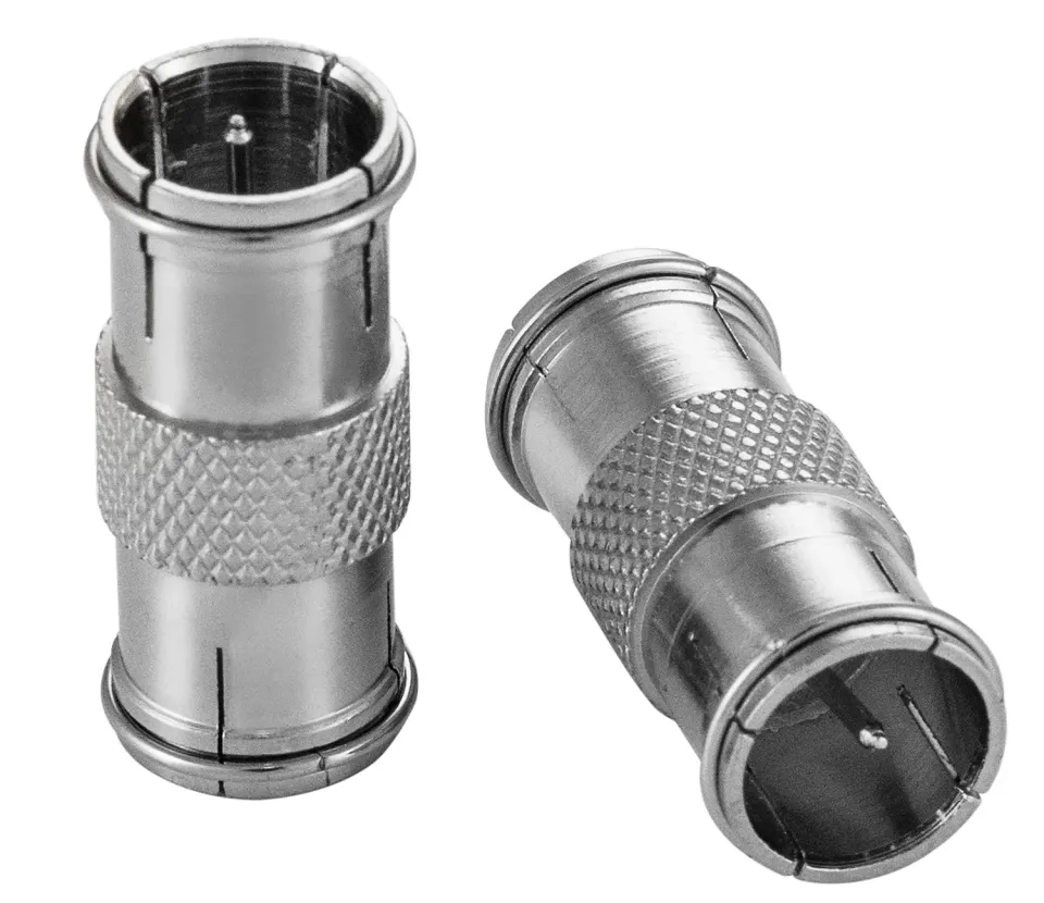 Poppstar F-Quickstecker Kupplung SAT Adapter 2x silbern