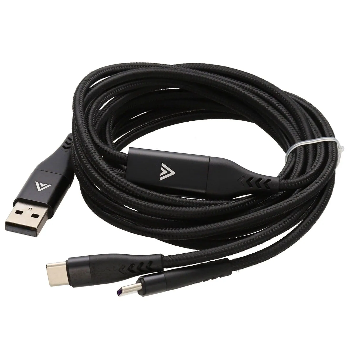 Kenable USB-A auf 2x USB-C Splitter-Kabel 2m Nylon