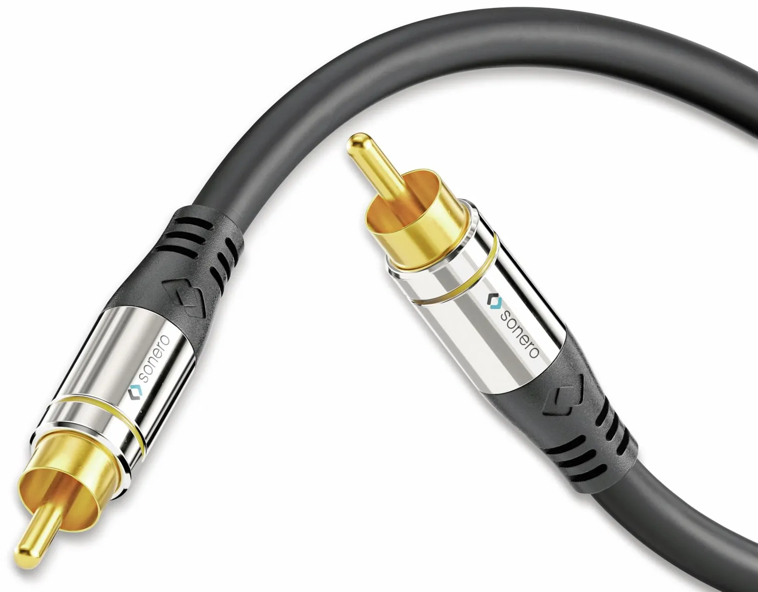Sonero Premium Cinch Kabel 1m schwarz vergoldet