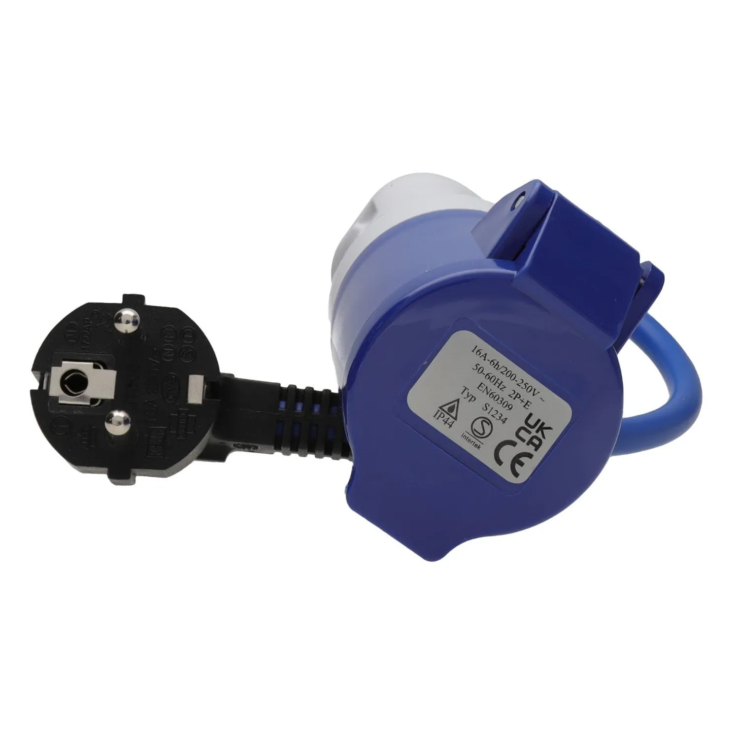 Kenable Schuko auf CEE 16A Camping Adapter blau