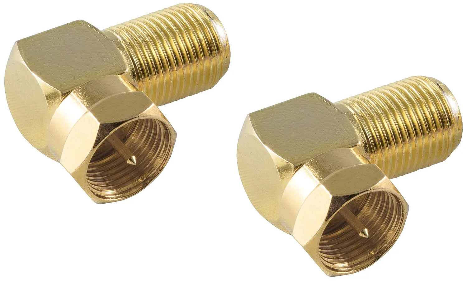 Poppstar SAT-Winkel-Adapter 90° F-Kupplung 8x vergoldet