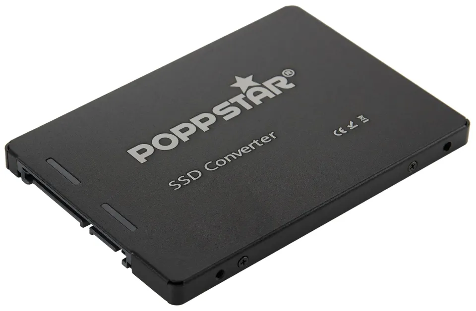 Poppstar M.2 auf 2,5 Zoll SATA Gehäuse Aluminium schwarz