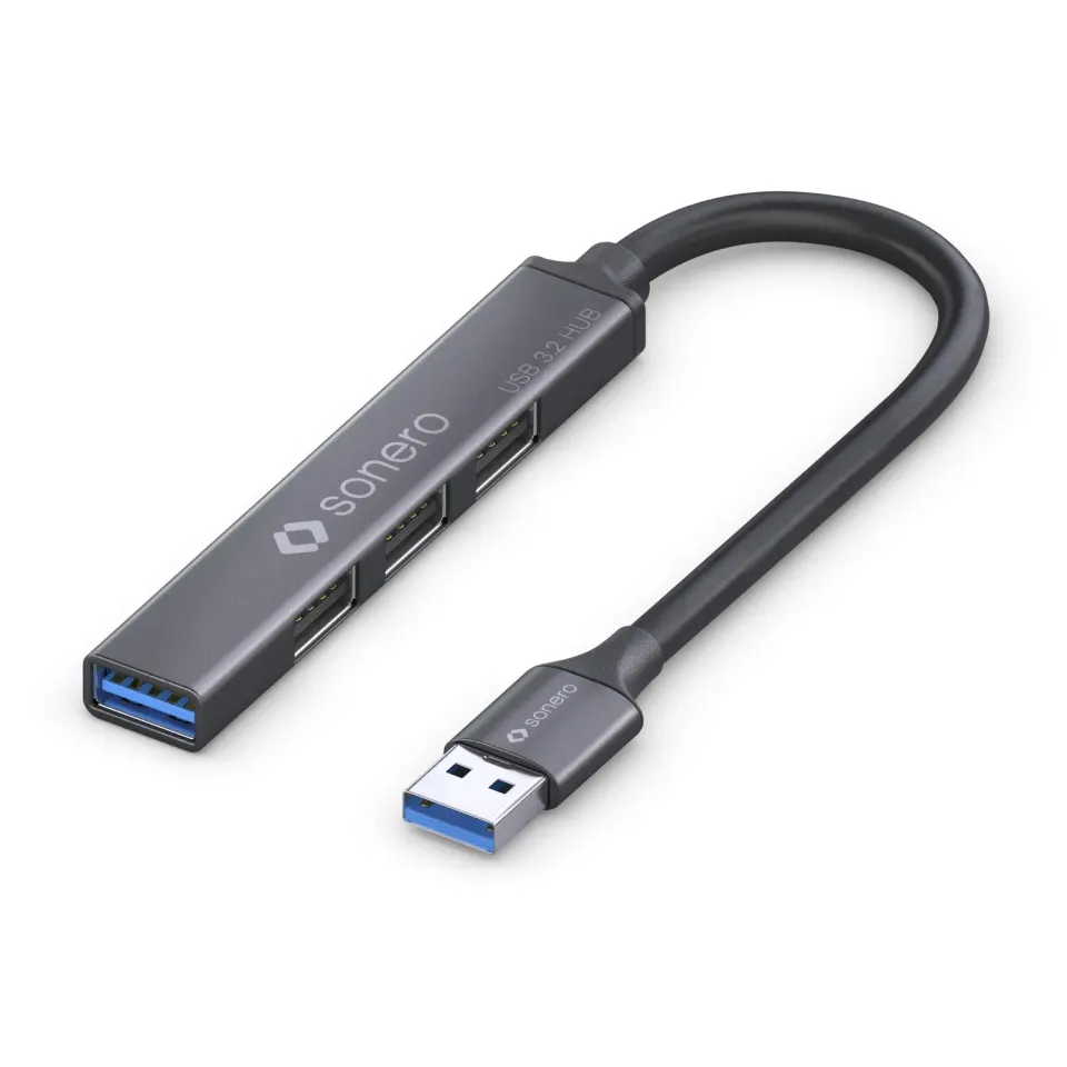 Sonero S-UH100-010 USB-Hub 4-Port 1m Space Grey Slim