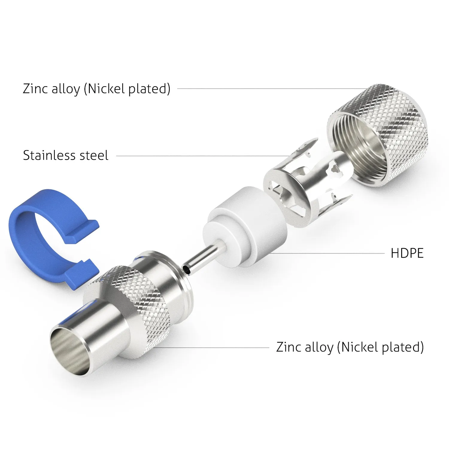 Sonero X-EF110-08 IEC-Stecker 6,5-7,5mm chrom 8er