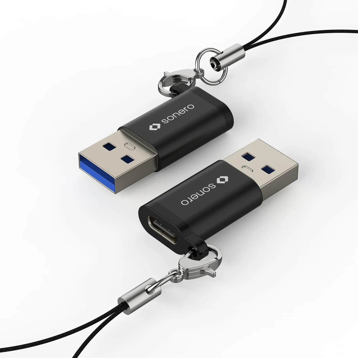 Sonero USB-A auf USB-C Adapter Aluminium schwarz 3A