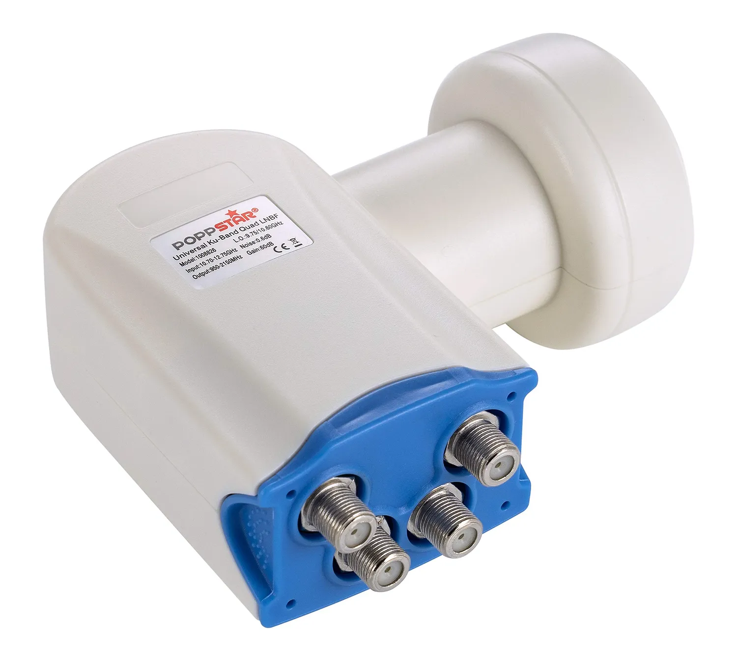 Poppstar Quad LNB 4-Fach Set mit F-Stecker