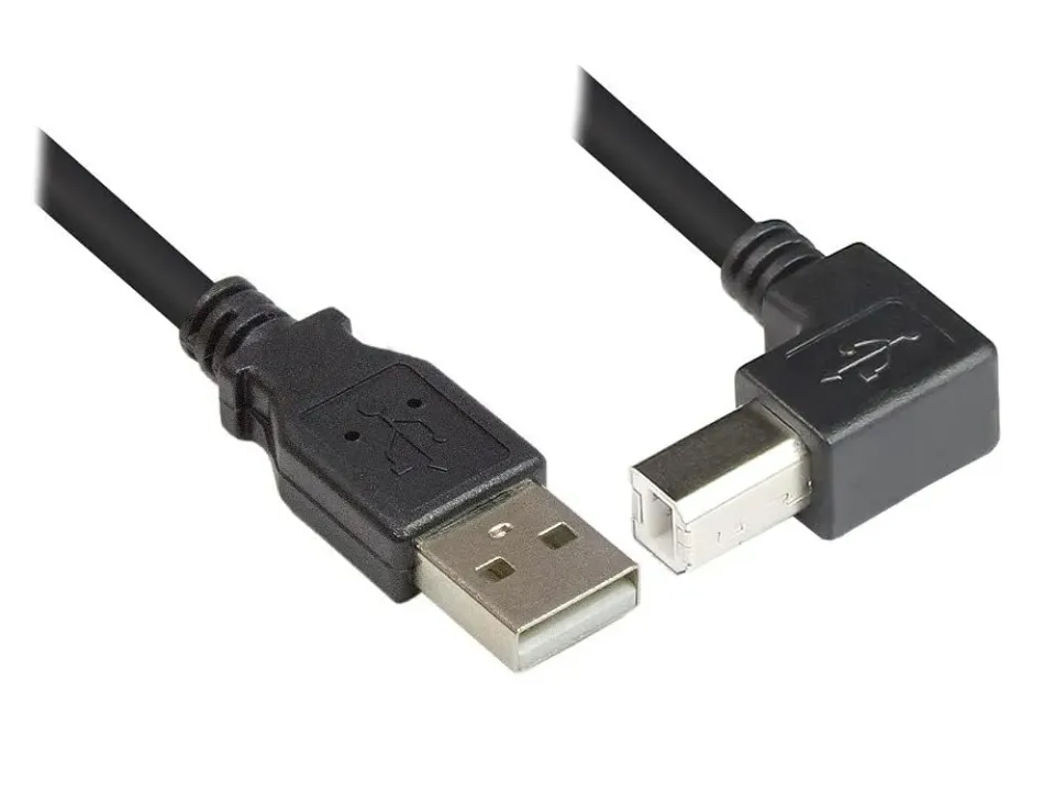 Good Connections USB 2.0 Druckerkabel A-B gewinkelt 3 m schwarz