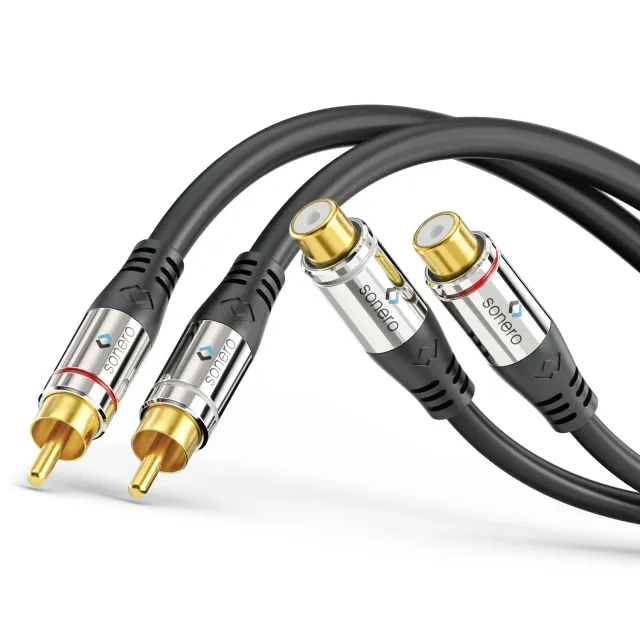Sonero S-AC710-150 Cinch Kabel 15 m schwarz 3-fach geschirmt