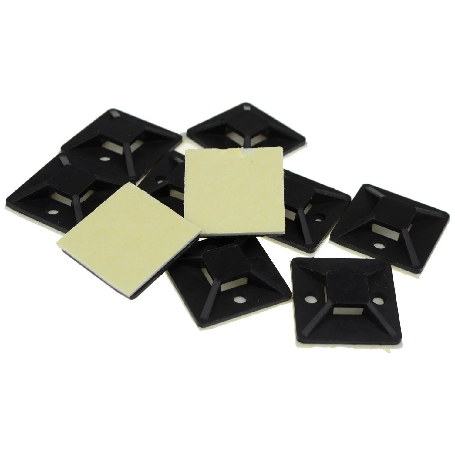 enTie Kabelbinder-Sockel 28x28mm selbstklebend schwarz 10er