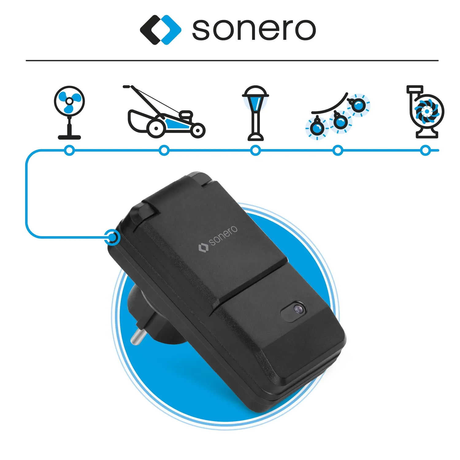 Sonero S-RCS303 Funksteckdosen Set 3er Outdoor schwarz