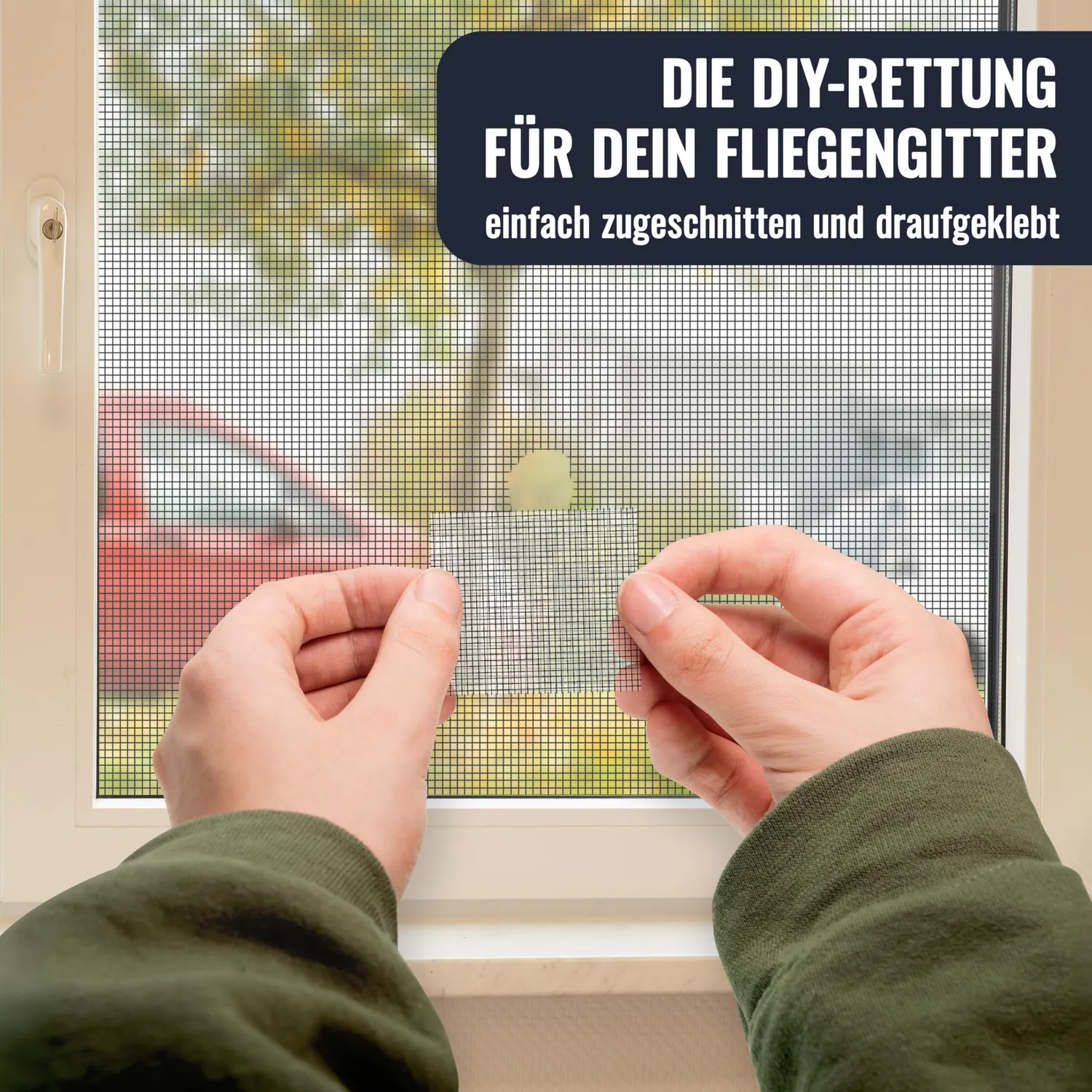 Poppstar Fliegengitter Reparaturband grau 2 m x 5 cm UV-beständig