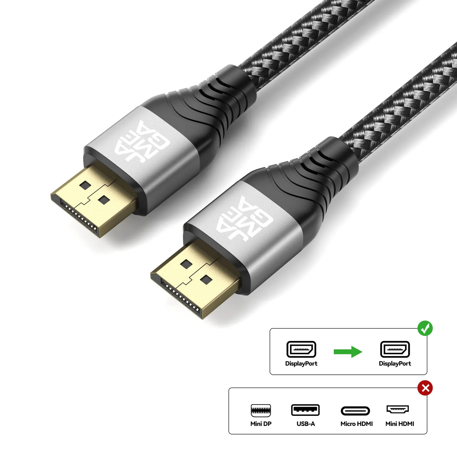 Jamega DisplayPort Kabel 1.4 8K 1,5m Gaming Nylon