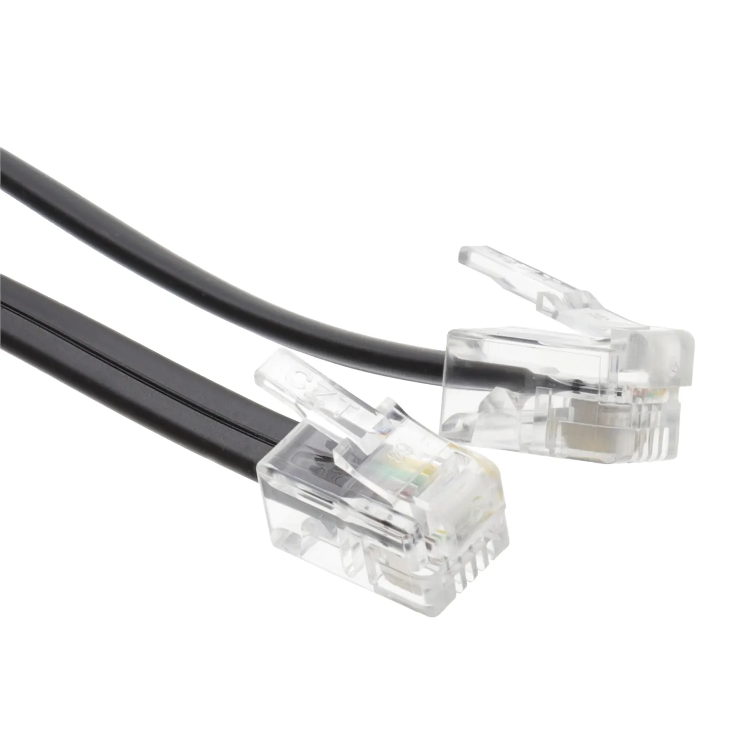 Kenable RJ10 4P4C Telefonkabel Flach Schwarz 2 m