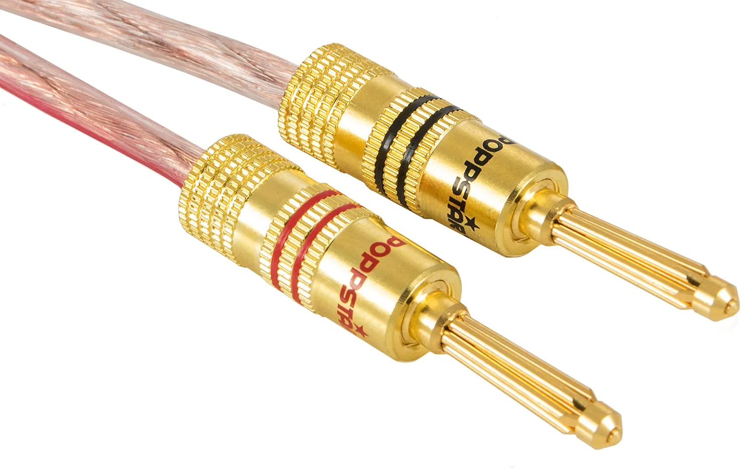 Poppstar High End Bananenstecker Lautsprecherstecker 4 Stück vergoldet