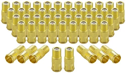 Poppstar F-Quickstecker SAT Kupplung 2 Stück silbern