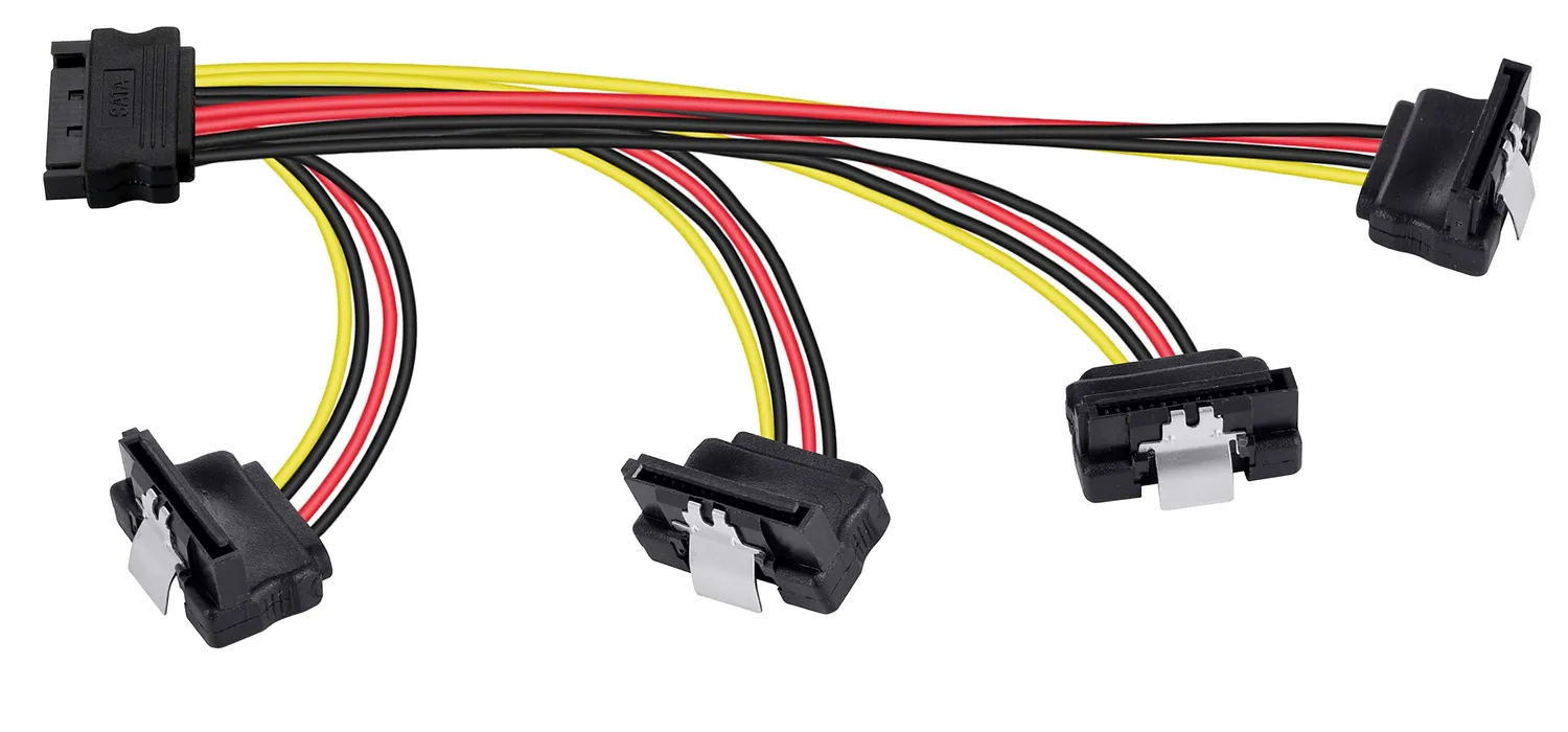 Poppstar SATA Stromkabel Adapter 4-fach 20cm gerade