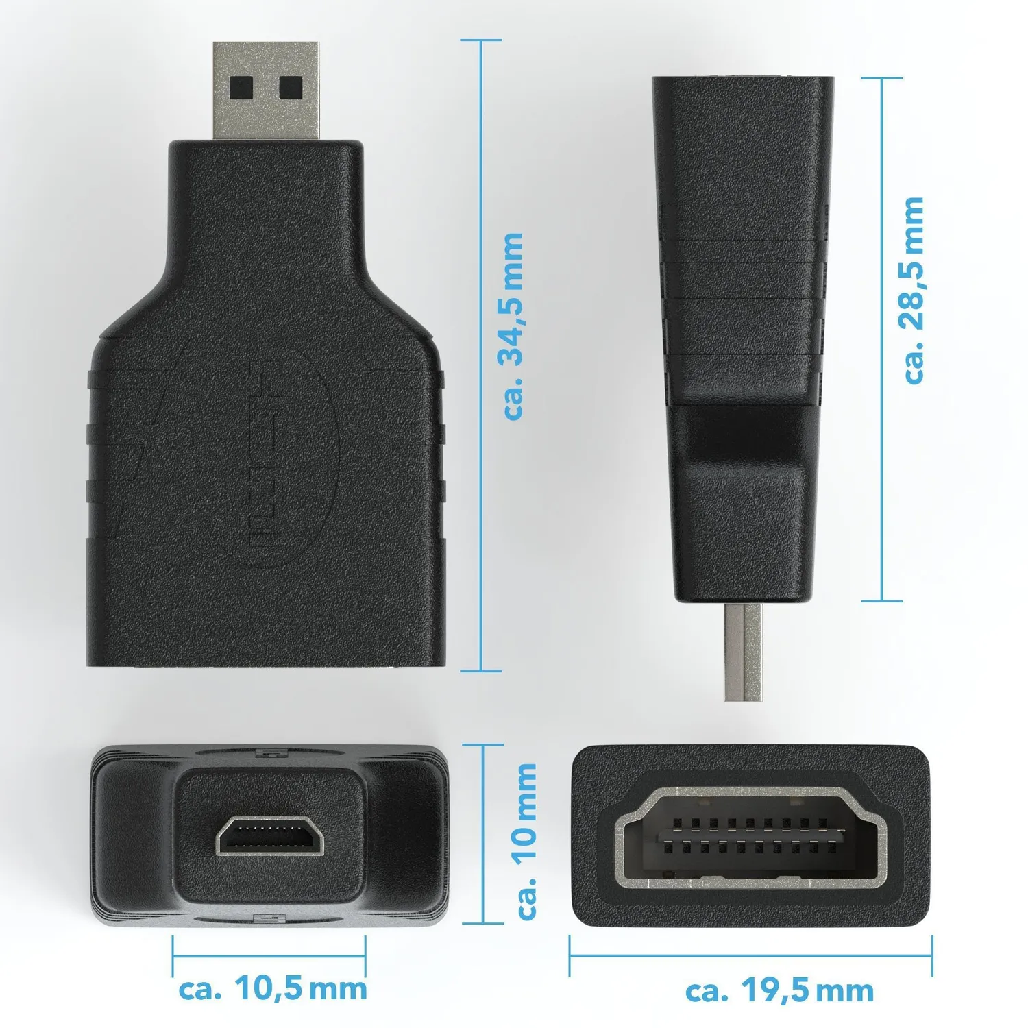 Jamega HDMI auf Micro-HDMI Adapter Schwarz 4K