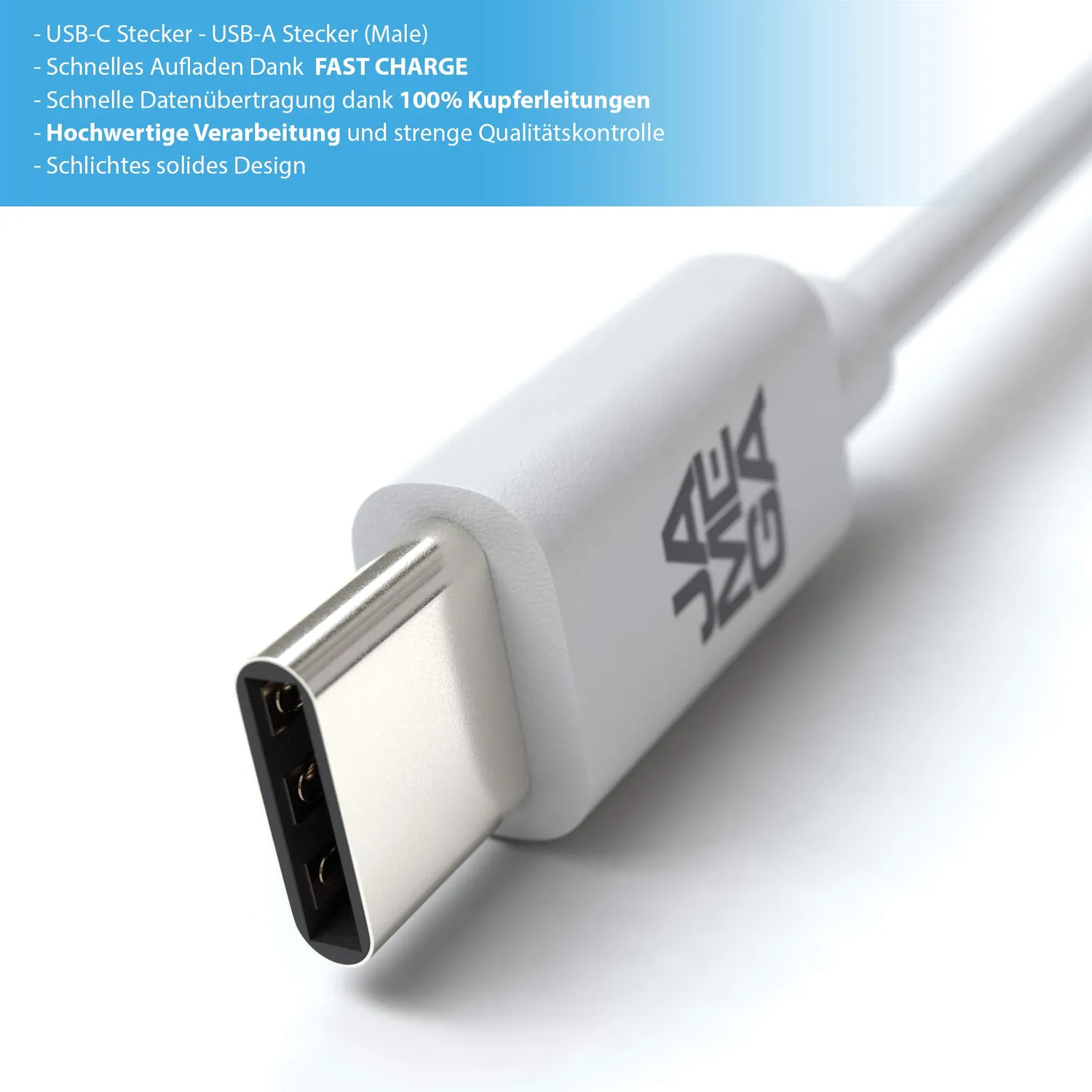 JAMEGA USB Typ C Kabel 1m weiß 3A