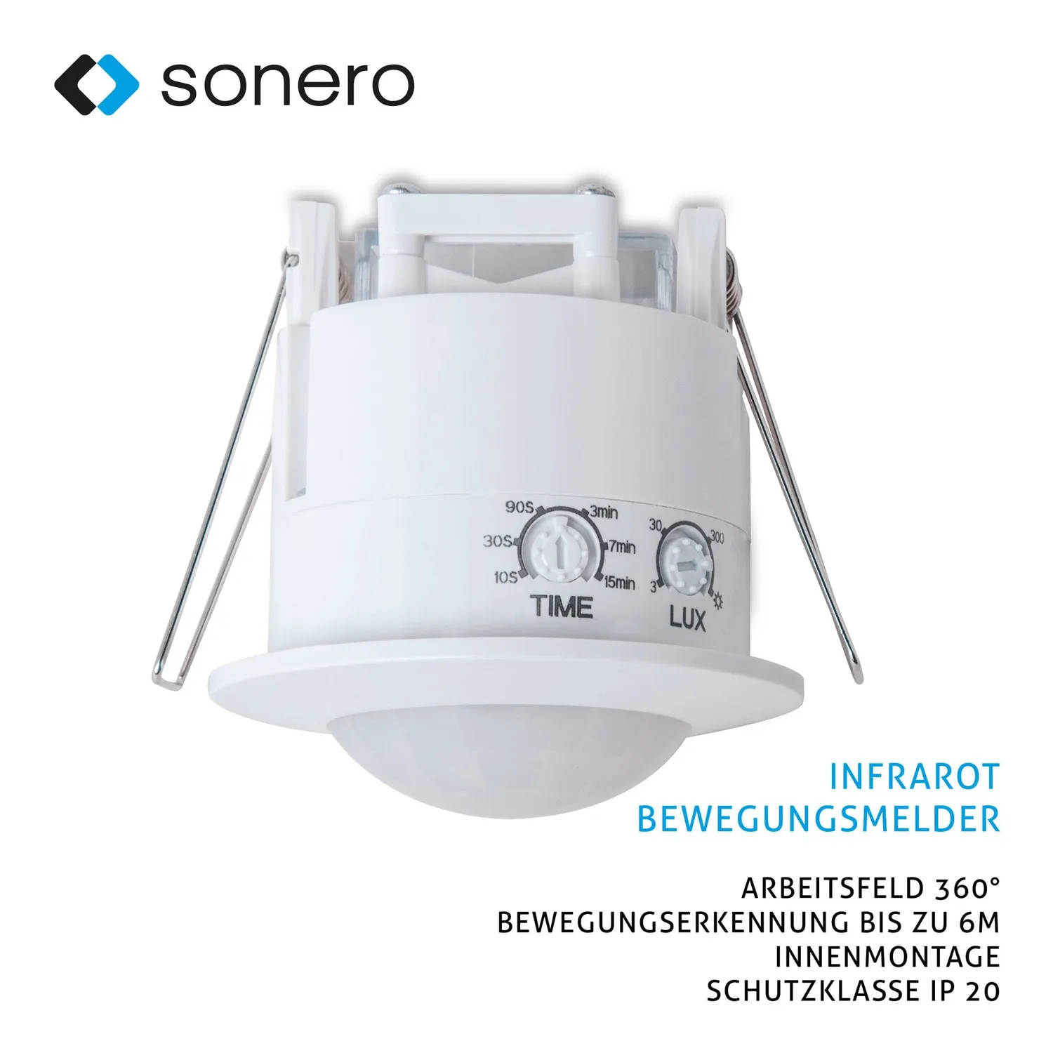 Sonero IMS070 Deckeneinbau-Bewegungsmelder weiß 1 Stück 360°